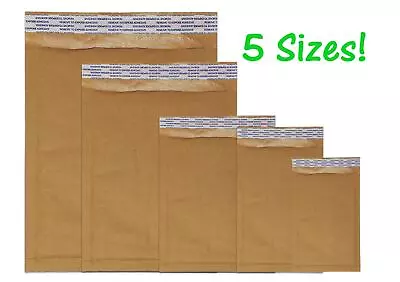 Brown Kraft 4X8 5X9 6X10 8X12 10X15 Bubble Mailers! Natural Eco Padded Maili • $29.43