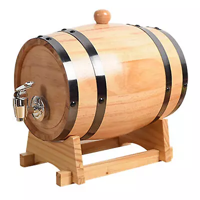 Mini Wooden Oak Barrel 1 Liter Metal Band For Whiskey Wine Tequila Vodka Bourbon • $42.83
