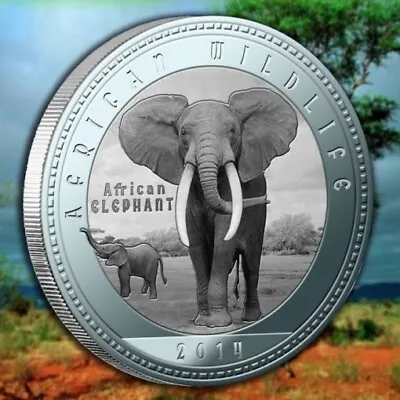 Zambia 1000 Kwacha 2014 UNC African Elephant Africa Wildlife Silver Plated Coin • $6.90