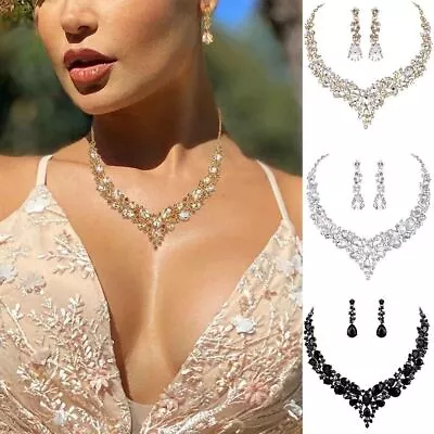 Vintage Necklace Earrings Set Gifts Wedding Jewelry Set Dangle Earrings Jewelry` • £7.59