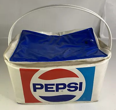 Vintage Pepsi Softside Lunch Bag Six Pack Cooler With Working Zip Closure • $39.99