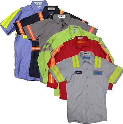 Used Work Shirts High Visibility Hi-Vis Reflective Safety Uniform Towing • $13.25