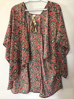 NWT Francesca's Open Front Paisley Kimono Size Small  • $30.35