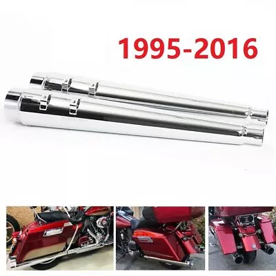 4  Megaphone Slip On Mufflers Exhaust Pipe For Harley Touring Road Glide 95-16 • $124.95