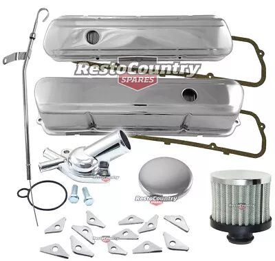 Holden V8 253 308 Chrome Rocker/Valve Covers +Thermostat +Breather+Cap+Dip Kit  • $265.90