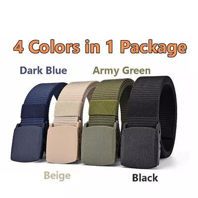 Men Casual Military Tactical Army Adjustable Quick Release Belts Pants Waistband • $13.49