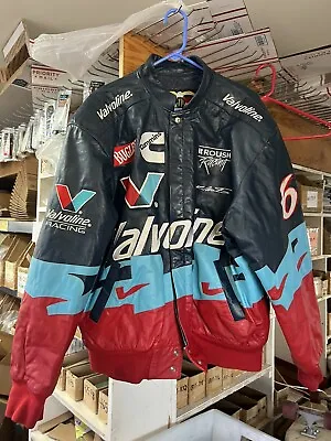 Vintage JH Jeff Hamilton Valvoline Racing Mark Martin #6 Leather Coat Jacket XL • $214.99