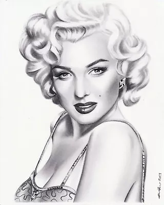 Marilyn Monroe 8x10 Original Graphite Drawing Hollywood Pin Up • $79.20