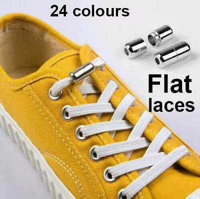 No Tie Flat Lock Elastic Shoelaces Shoe Laces Lazy Laces Sneakers Kids Adults  • $6.50