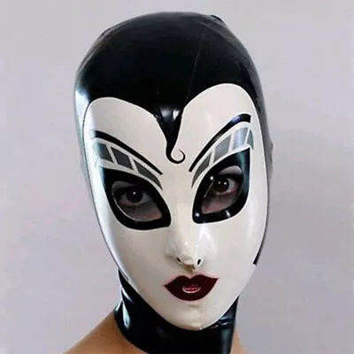 Latex Hood Handmade Rubber Drama Cosplay Maid Mask Heroine Headgear Club Wear • £51.06