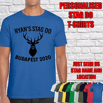 Stag Party T Shirts Mens Stag Do Tops Personalised Names Custom Print Funny D-11 • £9.99