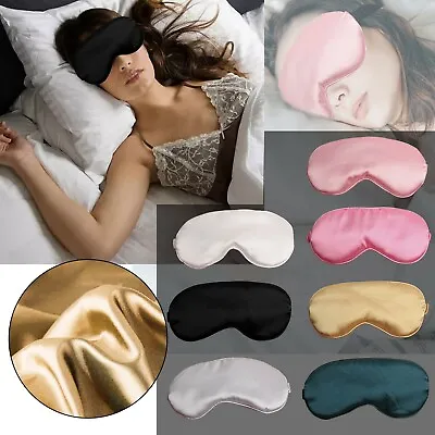$2.37 • Buy Luxury Pure Organic Mulberry Silk Eye Mask Soft Realx Filled Sleep Blindfold