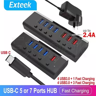 $38.95 • Buy USB 3.1 USB-C Type-C HUB To USB 3.0 Fasting Charging Thunderbolt Powered Adapter