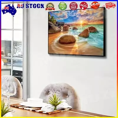 5D Diamond Painting DIY Sunrise Beach Full Drill Round Rhinestone * • $9.99