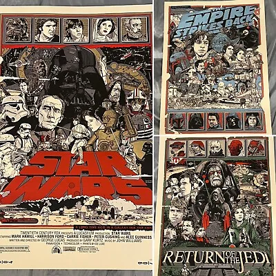 Mondo Star Wars Trilogy Tyler Stout Matching Numbers Poster Art Screen Print Set • $2000