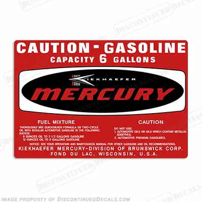 Fits Mercury 1971-1972 6 Gallon Fuel Gas Tank Decals - Single • $34.95