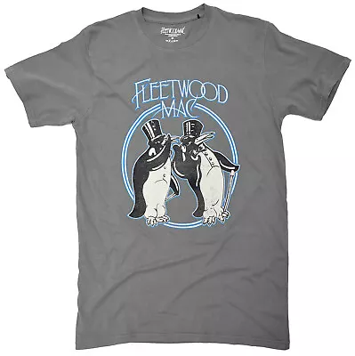 Fleetwood Mac T Shirt Penguins Official  Vintage Style Pigment Wash New S-2XL • £15.75