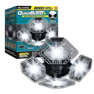 2 Pack - 8000 Lumen Quadburst 4 Panel Multi-directional Led Light - Super Bright • $44.99