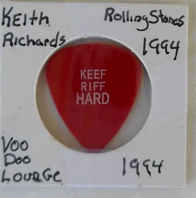 Keith Richards  Rolling Stones Tour Issued Guitar Pick Voodoo Lounge 1994 Rare • $49.95