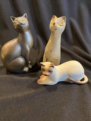 Vintage Small Cat Collection Including A Veronese  Handmade & Siamese Ceramic • $20