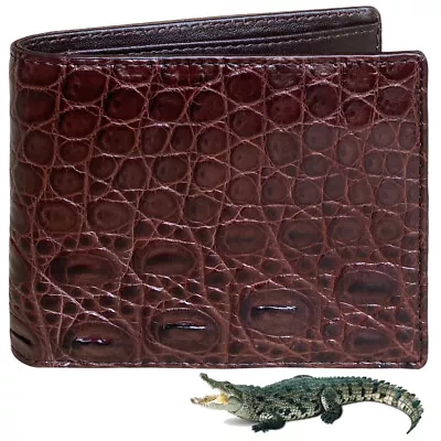 Brown Alligator Wallet Men Crocodile Leather Skin Bifold Wallet Handmade Gift • $89