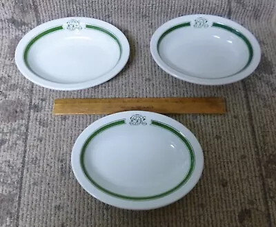 Grindley Hotel Ware Canadian Pacific Railway Oval Bowls Green Banded Pattern • $24.95