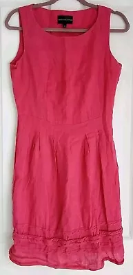 M&S Limited Collection Linen And Cotton Dress Size 12 Hot Pink • £4.75