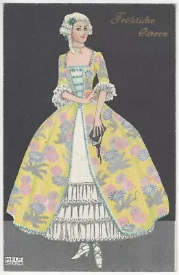 1910 Artist Signed Mela Koehler - Beautiful Victorian Woman Elaborate Dress • $25.99