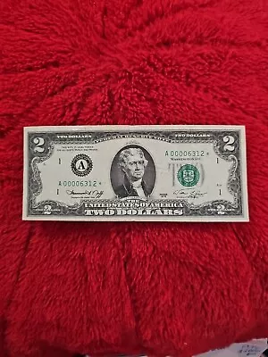 Rare 1976 $2 Dollar Bill With Star And Very Low  Serial Number A0006312* Unique  • $1000