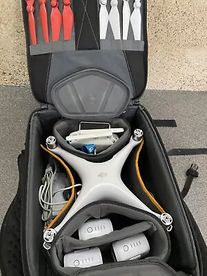 $2199 • Buy DJI Phantom 4 Pro Drone 4k Video Camera Quadcopter, 3 Batteries Backpack & Spare