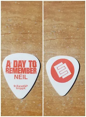 A Day To Remember 2011 Tour Used Neil Westfall Red On White Guitar Pick Pic ADTR • $9.99