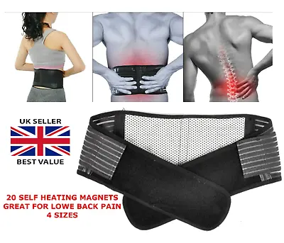£4.50 • Buy Magnetic Back Support Pain Relief Lower Lumbar Brace Belt Strap Posture