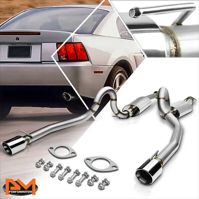 For 96-04 Ford Mustang GT V8 Dual 4  Rolled Tip Muffler Catback Exhaust System • $216.89