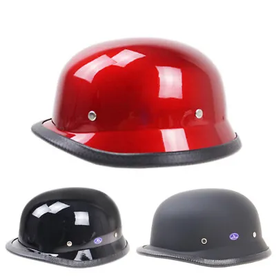 DOT German Style Motorcycle Half Helmet Skull Cap Scooter Chopper Street Helmet • $85.44