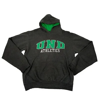 Old Varsity Brand ' UND Athletics' Grey And Green College Hoodie Medium • £5