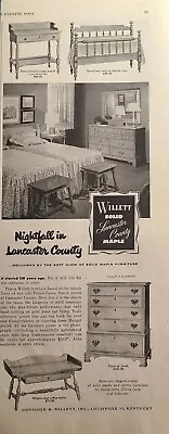 Vintage Print Ad 1952 Willett Solid Maple Furniture Lancaster County Water Bench • $10.77