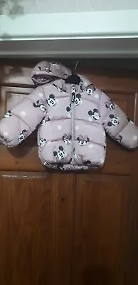 Baby H&M Minnie Disney Padded Coat Pink Age 4-6 Mths • £3.25