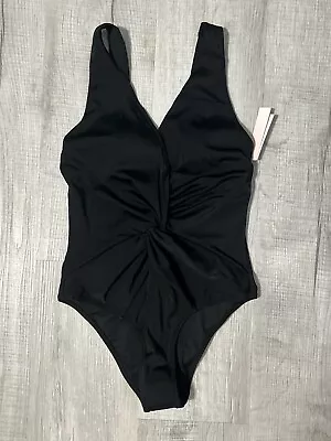 Victoria's Secret One Piece Swimsuit Twist Plunge Sexy Black Size S Small NWT • $49.99