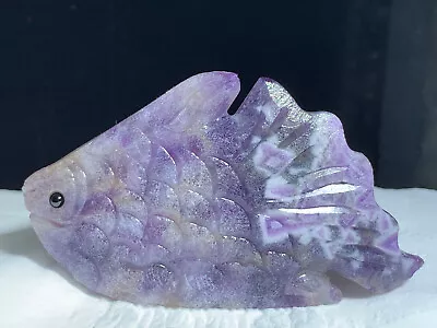 Natural Quartz Crystal Cluster Mineral Specimen. Dream Amethys Hand-carved.fish • $7.50