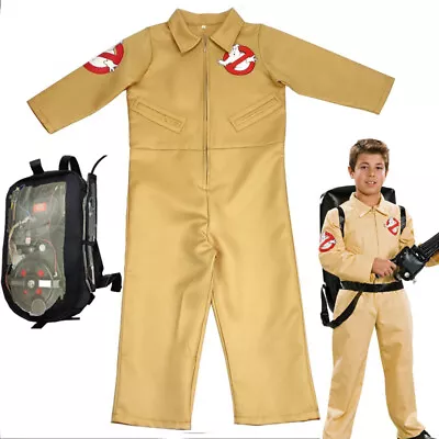 Kids Ghostbusters Jumpsuit Backpack Costume Bodysuit Outfits Fancy Dress Cosplay • $29.98