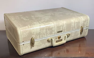 Vintage Samsonite Shwayder Suitcase 4521 Denver MARBLED Cream Tan 21x14x8 • $34.99