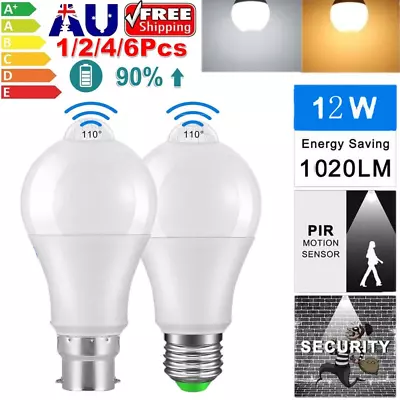 2/4/6/X E27/B22 12W PIR Sensor Motion Smart LED Bulb Light Lamp Globe Bulb 220V • $19.99