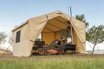 Outdoor Wall Tent With Stove Jack Camping Sleeping Large 12' X 10' Capacity 6 • $664.79