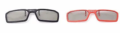 2 Pairs Of Clip On 3D Glasses Red Black Polorised For LG Tvs Cinema UK • £9.99