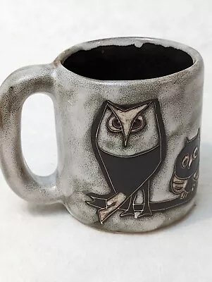 Large Owl Coffee Mug Signed Mara Stoneware Mexican Folk Art Pottery • $25