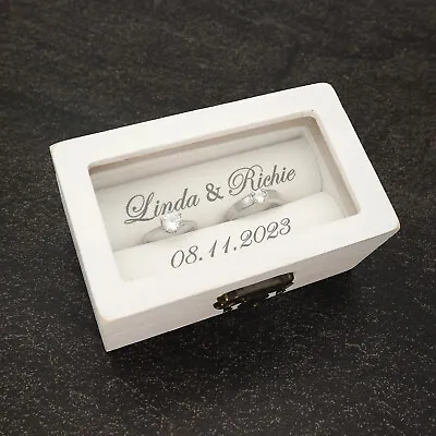 £16.79 • Buy Personalised Wedding Ring Box Custom Wedding Ceremony Ring Box Engagement Box