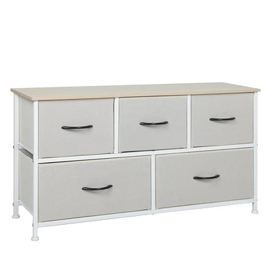 $89.99 • Buy Levede Storage Cabinet Tower Chest Of Drawers Dresser Tallboy 5 Drawer Beige