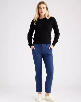 Quince Stretch Organic Cotton Twill Girlfriend Chino Pants Blue Crop Ankle 29 • $23.96