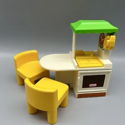 Little Tikes Dollhouse Miniatures Party Kitchen 2 Yellow Chairs Vintage • $24.99