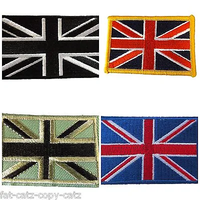 5 Designs Of Embroidery Cloth Union Jack British Flag Iron Sew On Jeans Clothes • £2.95